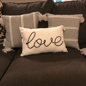 Target Farmhouse “Love” and Stripe Pillows Set
